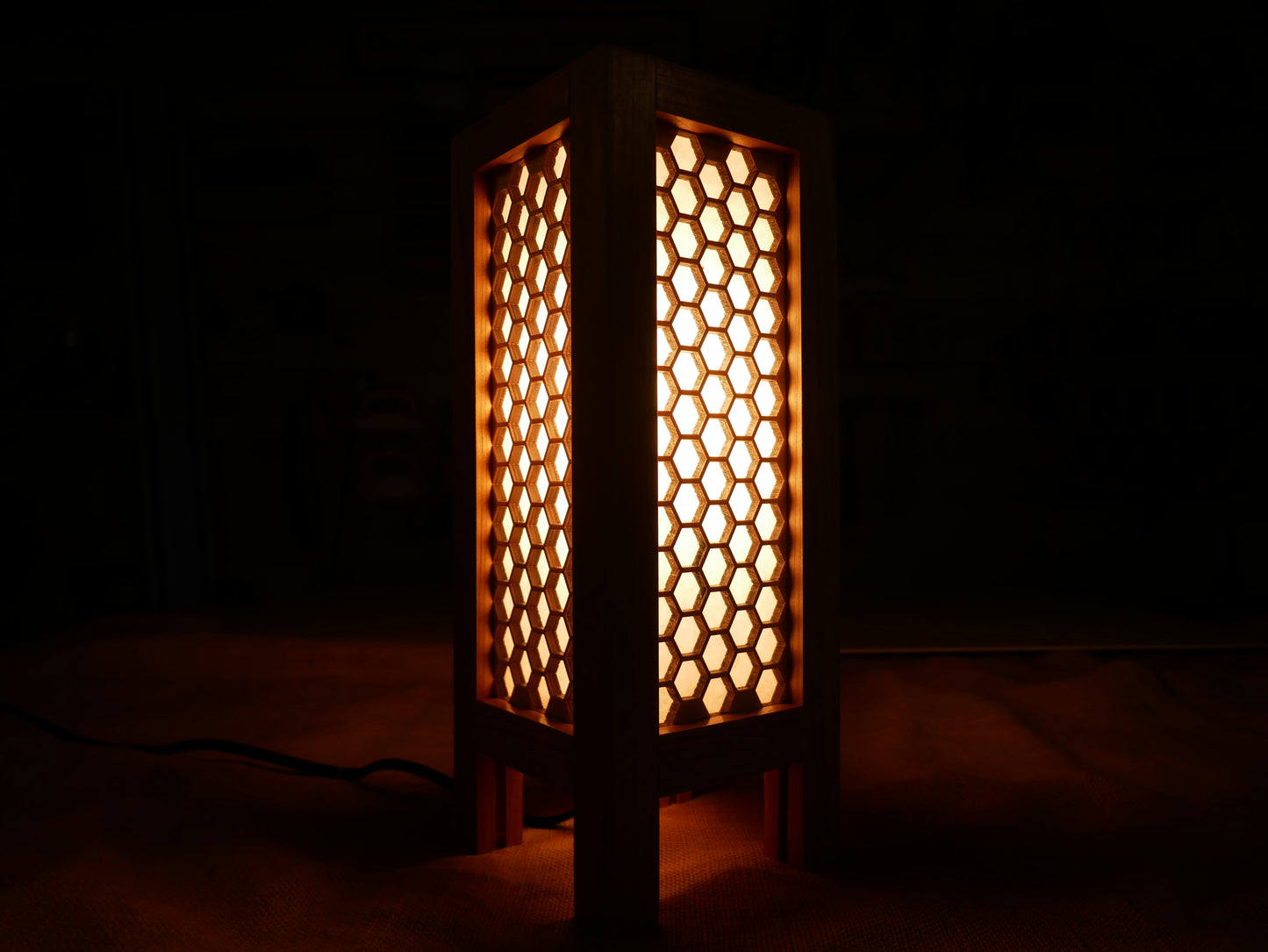 Purpleheart Honeycomb Lamp