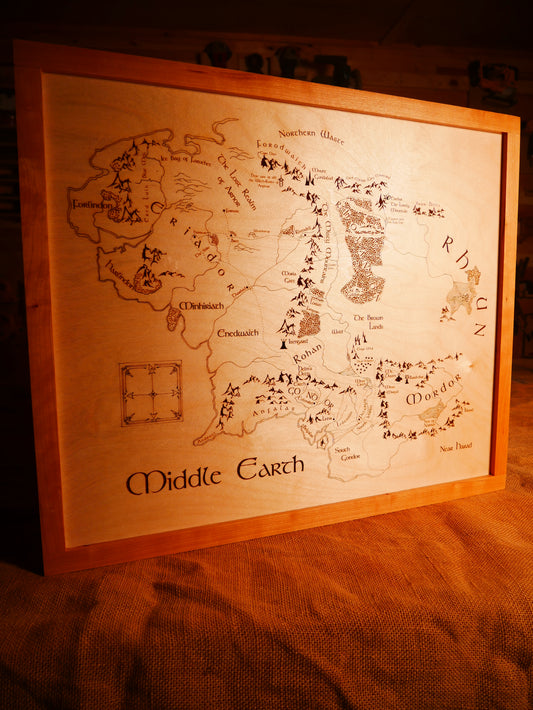 Engraved Map of Middle Earth