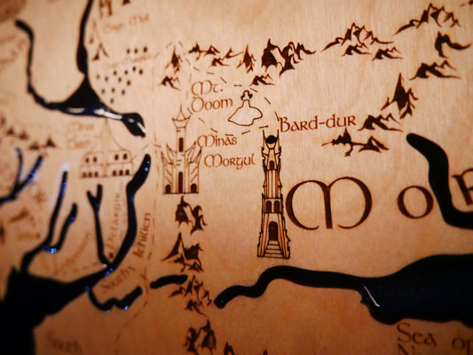 Epoxy Poured Map of Middle Earth